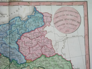 1833 MAPA POLSKA GALICJA PRUSY ŚLĄSK POMORZE KRAKÓW