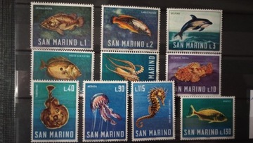 SAN MARINO_1966r. fauna morska, ryby,czyste**