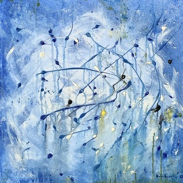Obraz olejny na płótnie, abstrakcja, 60x60 cm.