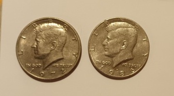 Zestaw dwóch monet USA z J.F.Kennedy