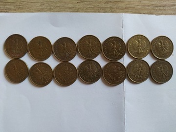 Zestaw monet 5gr : 7x 1990r / 7x1991r