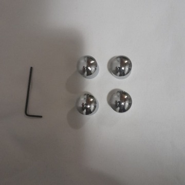 Gałka potencjometru metalowa srebrna x 4 komplet