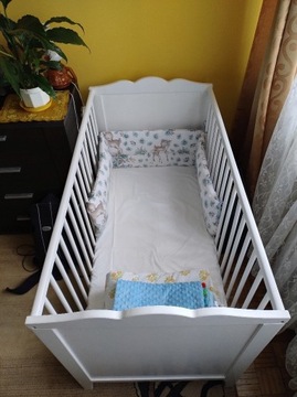 łóżeczko dziecięce białe 65 x 124 cm