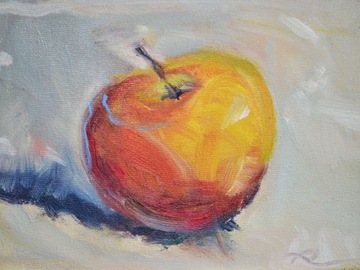Oryginalny obraz olejny pt.:"Jabłko"