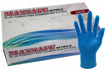 Rękawiczki jednorazowe nitrylowe bezpudrowe S 