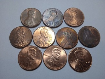 VII/8  USA  CENT 2023,22,21,18,17,13,08,00,1999,82