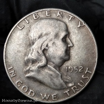 1/2 dolara 1952 D (FRANKLIN HALF DOLLAR), USA