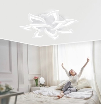 Lampa Sufitowa LED Kwiat Lotosu Biała Pilot 