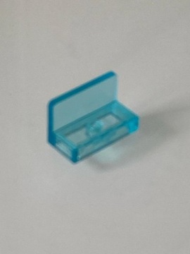 Lego płytka 1x2 łamana narożnik trans light blue