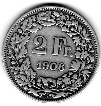 Szwajcaria 2 franki 1906 r