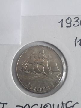 2 zł 1936 Żaglowiec moneta Ag 750 