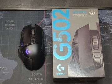 Logitech G502 Lightspeed sprawna + akcesoria oryg