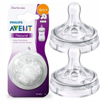 AVENT NATURAL SMOCZEK SZYBKI butelkę nr4 6m+ 2szt