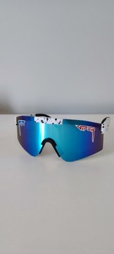 Pit viper Okulary sportowe białe UV400 do biegania regulowane kolarstwo