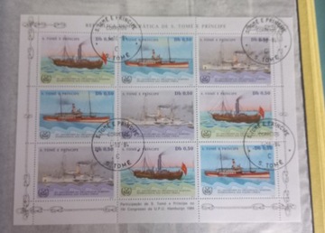 Zestaw znaczków - Statki - wyspy świetego tomasza