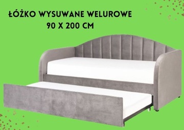 Łóżko wysuwane welurowe