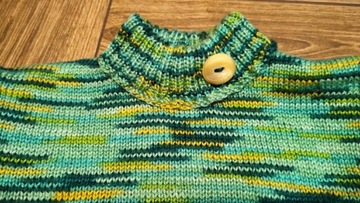 Sweter recznie robiony na drutach rozm 122/128