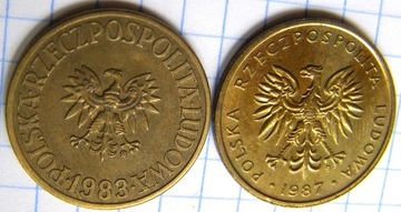 5 złotych 1983 i 1987  Polska PRL 