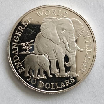 Wyspy Cooka 10 dolarów 1990 r - srebro