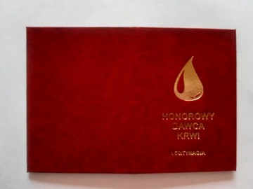 Legitymacja książeczka honorowego dawcy krwi hdk 