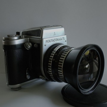 Pentacon Six TL dwa obiektywy aparat średni format