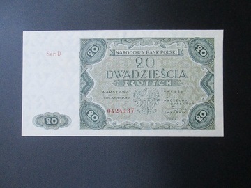 Banknot 20 złotych 1947r.  st. 1
