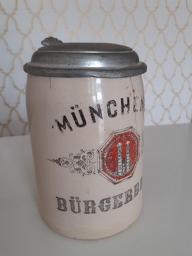 Kufel ceramiczny Munchen Burgerbrau XIX w