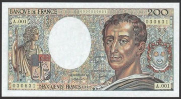 FRANCJA 200 FRANKÓW 1981 - MONTESKIUSZ - KOPIA