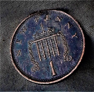 NEW  PENNY- -1971- -ANGLIA-  PODWOJENIE.  KOLOR 