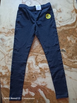 Spodnie jeggings fit, dziewczynka r.152, czarne,l