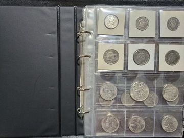 Stary klaser z monetami i banknotami ciekawy mix