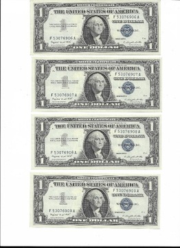 10 x $1 Srebny Certyfikat Kolejne Numery 1957 A