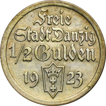 1/2 guldena 1923 Wolne Miasto Gdańsk x2
