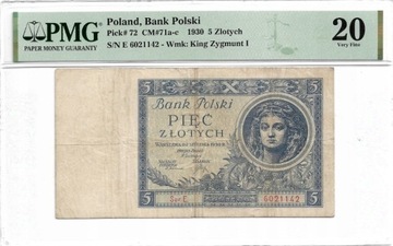 5 złotych 1930 PMG 20