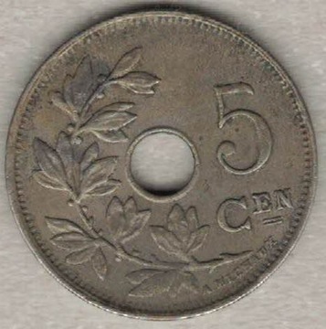 Belgia 5 centymów centimes 1925 E 19 mm nr 3