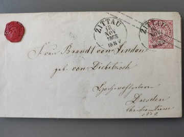 koperta Norddeutscher Zittau 1868 ein groschen