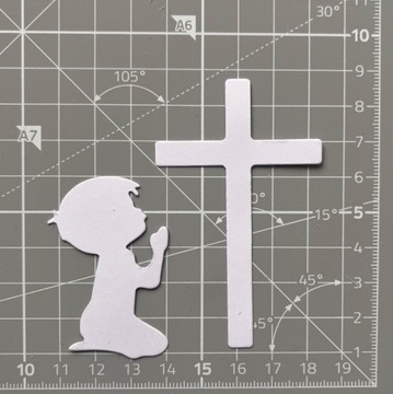 Scrapki (03) Chłopiec i krzyż modlitwa komunia