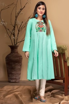 Nowa indyjska sukienka tunika S 36 M 38 zielona tu