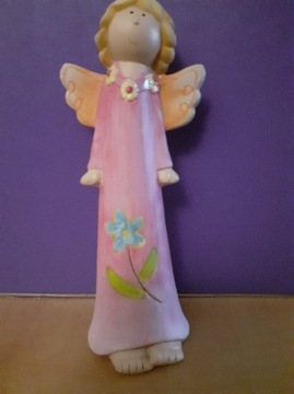 Figurka -aniołek w różowej sukience 17cm