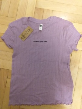Fioletowy t-shirt Tape à l'œil z krótkim rękawem