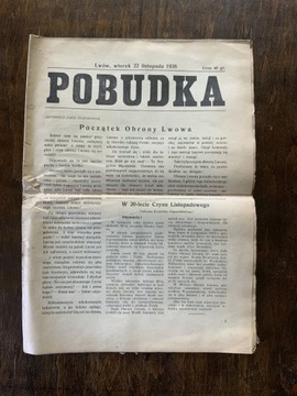 Gazeta POBUDKA Lwów 22 listopada 1938
