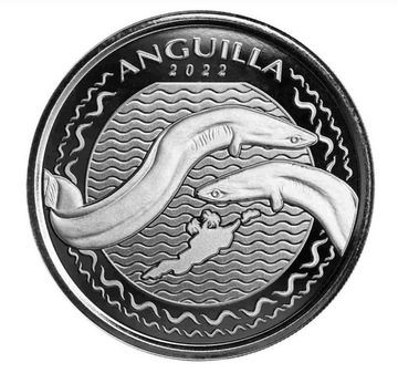 Moneta Srebrna 2022 Anguilla Eel EC8 1 uncja srebra Ag 9999 1oz 31,1g