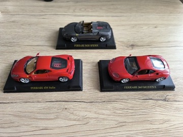 Ferrari F430, 458 Italia, 360 Modena - skala 1:43 DeAgostini 