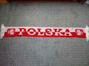 Szalik dla kibica Polska dwustronny biało-czerwony