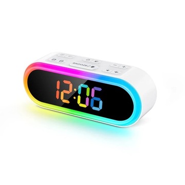 Cyfrowy budzik REACHER z kolorowymi diodami LED