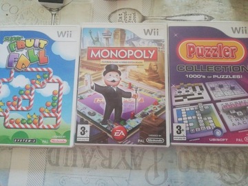 3 gry Wii Nintendo Fruit Fall PUZZLER monopoly