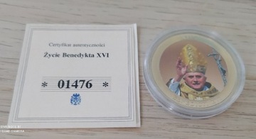 Numizmat Papież Benedykt XVI z 2007 z certyfikatem