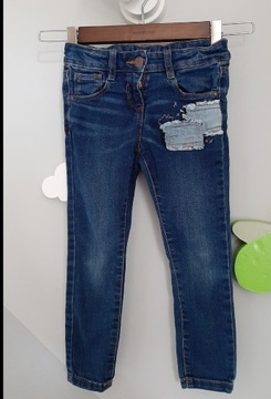 Spodnie jeansowe dżinsowe dżinsy elastyczne 110