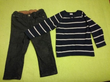 ZARA spodnie, sweter, bluzka H&M, święta, r.86-92