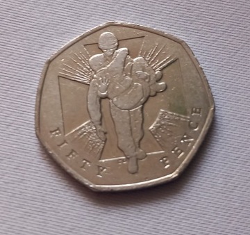 50 Pence Akt Bohaterstwa Ładny stan B.rzadka